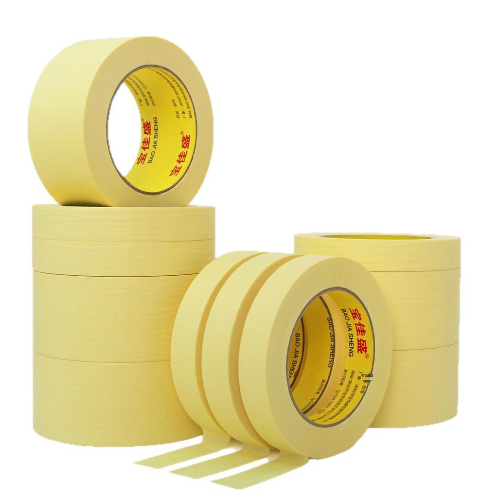 High-Viscosity Yellow Crepe Paper Tape for Automotive Spray Paint and Seam Beautification