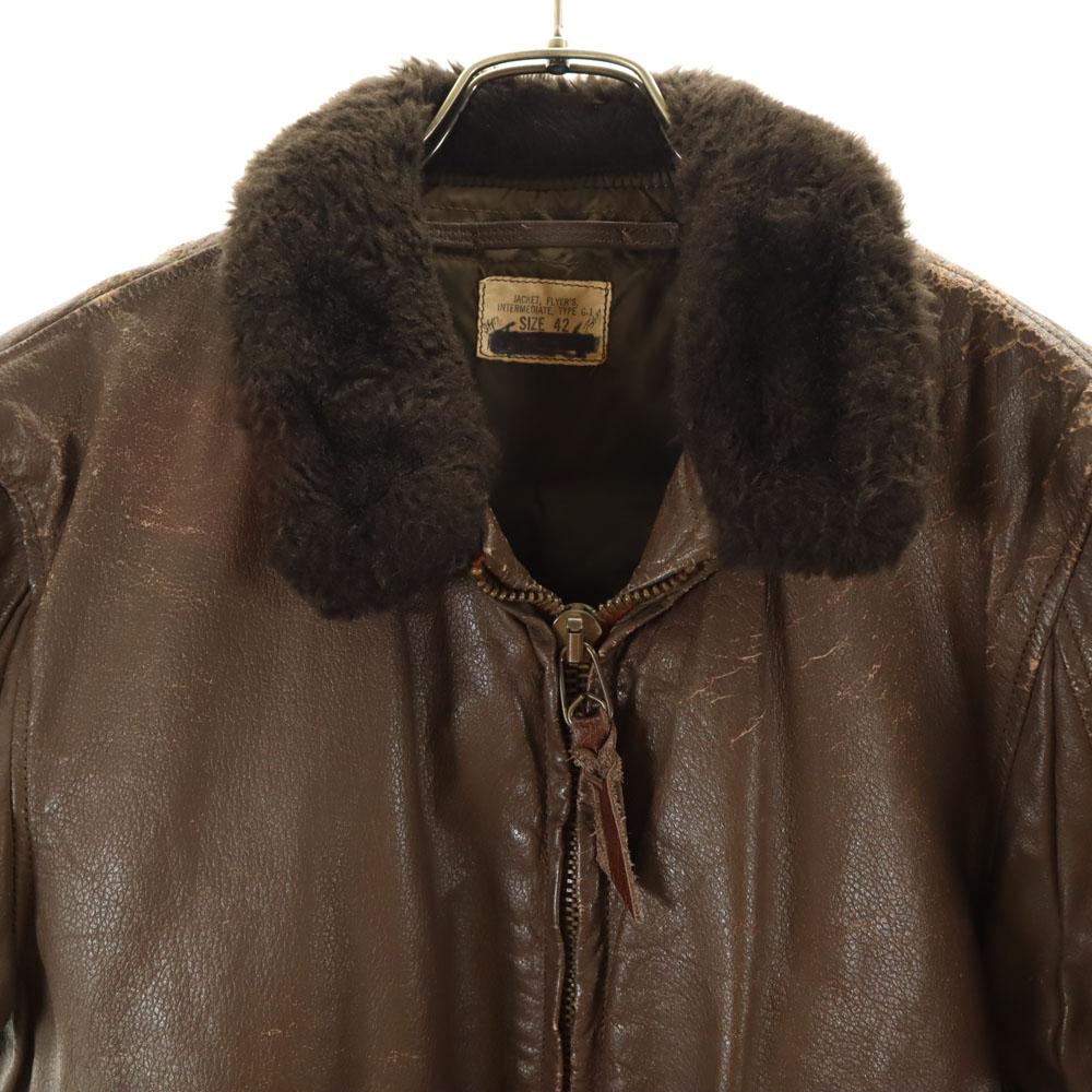 US NAVY 70s Vintage Scoville Zip G-1 Flight Jacket 42 Brown Men's Used