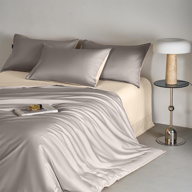 Four-Piece Premium Xinjiang Long-Staple Cotton Bed Set: 100% Pure Cotton Duvet Cover, Sheet, and Fitted Sheet - Nantong Home Textiles