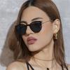 Ruiao Ретро Круглые Солнцезащитные Очки Женские Роскошные Классические Брендовые Дизайнерские Солнцезащитные Очки Модные Черные UV400 Солнцезащитные Очки