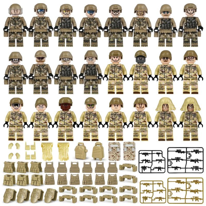 Meigao package O-3 special forces police doll with gun Geely suit children's assembled building block toy