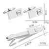 French style men's shirt cufflinks, simple and versatile geometric rhinestone tie clips, men's suit cufflinks B1243