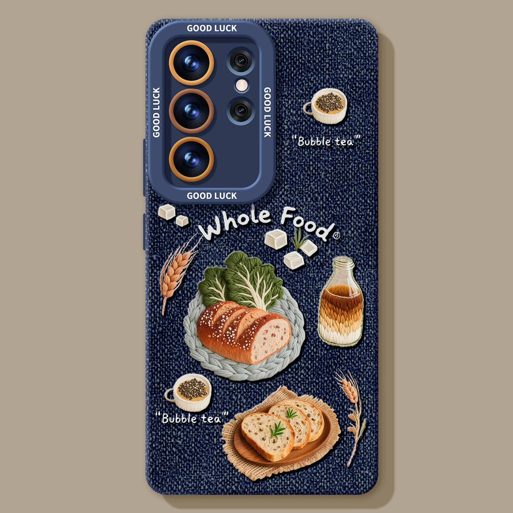 Джинсовый чехол для телефона в виде хлеба подходит для Samsung GalaxyS26 силиконовый S25 + ремешок S24ultra новый S22 набор