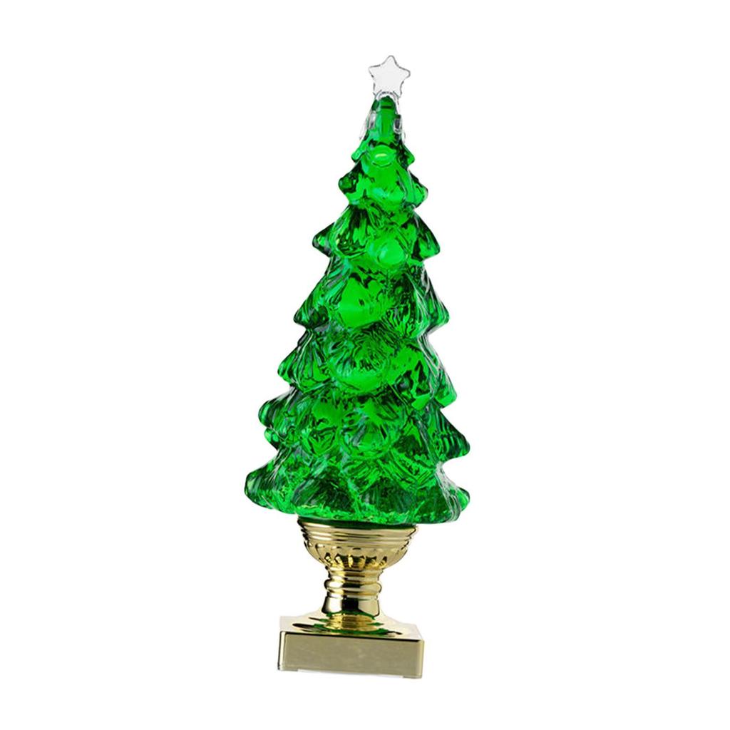 Tabletop Artificial Christmas Tree Snow Globe with LED Lights Modern Home Accent for Xmas Living Room