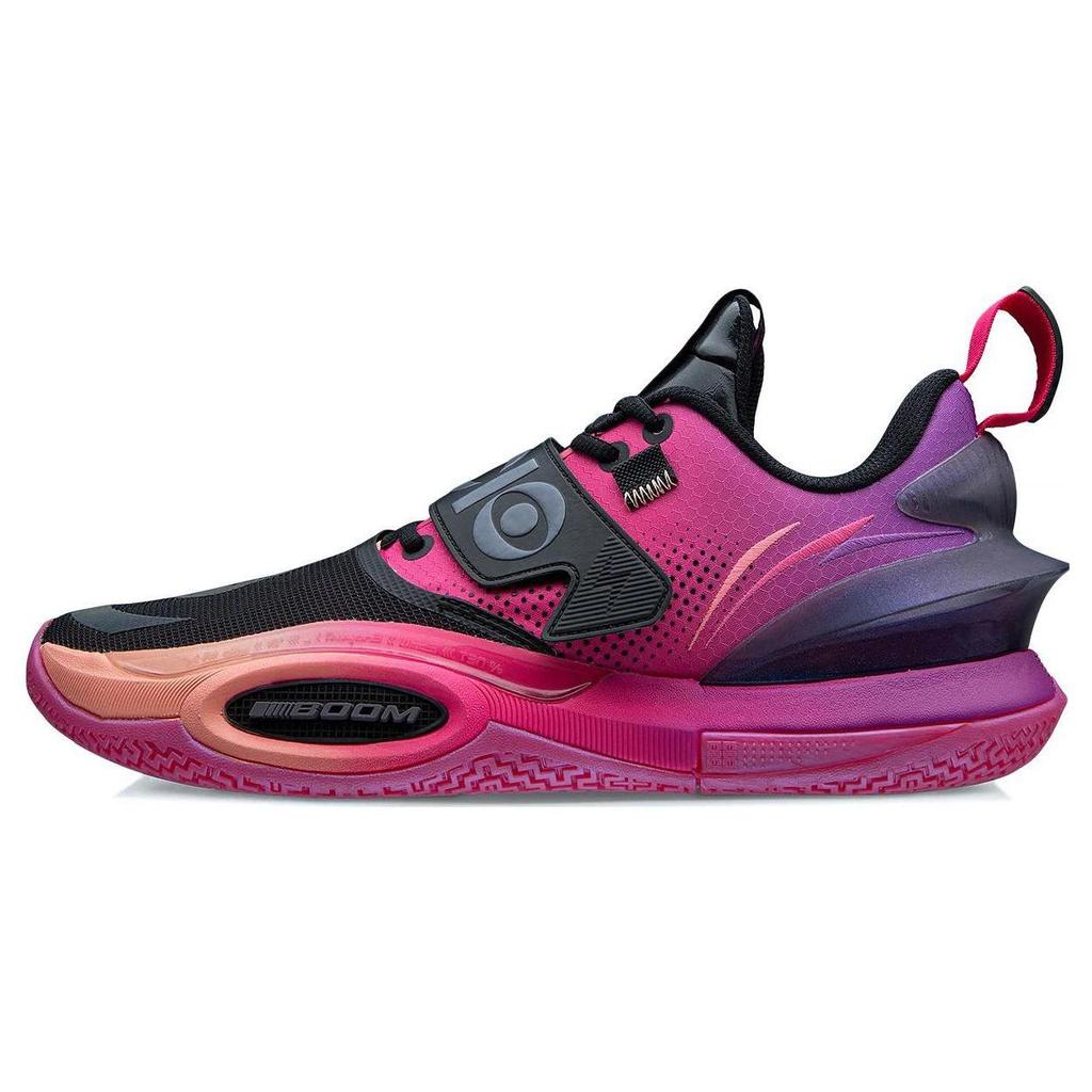 Li Ning All City 10 V2 Нескользящие, износостойкие, дышащие низкие баскетбольные кроссовки мужские Черный Красный Фиолетовый ABAS059-7