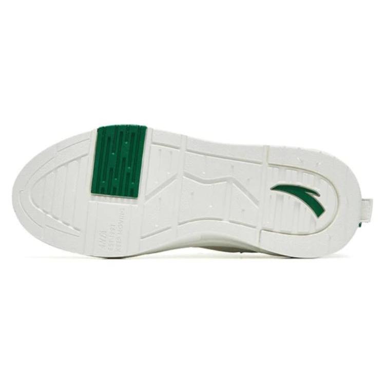 Anta Bump Slip Resistant, Abrasion Resistant, Lightweight Low top Skateboard Shoes Men's White Green 912248068-1