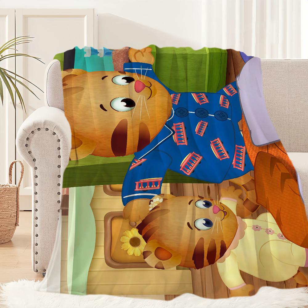 Cartoon D-Daniel Tigers Neighborhood Blanket Blanket for Couch Sofa Travel Home Picni Flannel Blanket birthday gift Warm