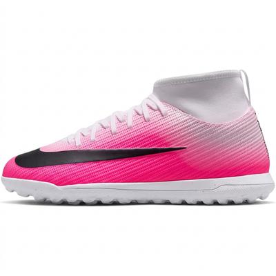 Mercurial Superfly 11 Jr. Клубные TF GS Удобная посадка Высокие Детские Футбольные Бутсы Унисекс Кроссовки Розово-Белые IQ2321-900