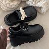 Small Man Increases Height, Round Head Lace-up, High-end Loafers, Trendy European Thick-soled Muffin Shoes, Women's 2025 Autumn New Models