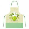 [A1956] - 'Provence' Green Beige Cotton Designer Apron (olive) - 79x70cm