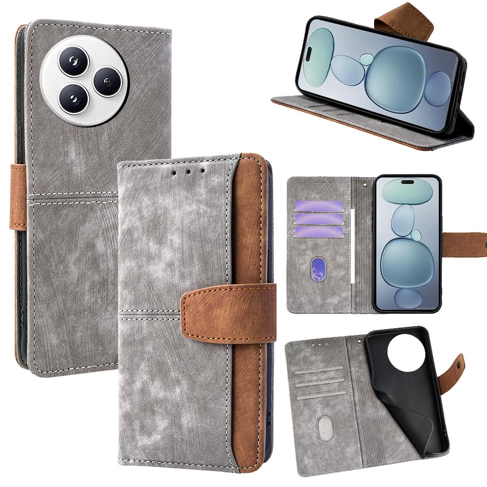 For Xiaomi Civi 5 Pro 5G Case RFID Blocking Color Splicing PU Leather Wallet Phone Cover