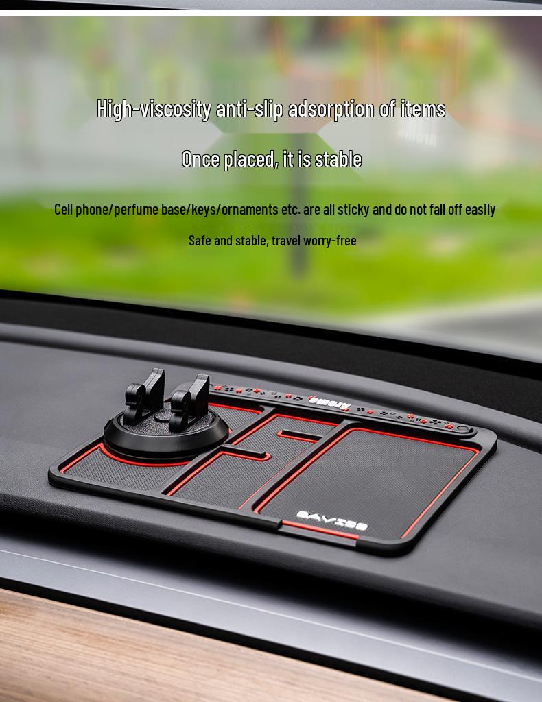 Multifunctional Anti-Slip Car Phone Holder with Concealable Parking Number Plate