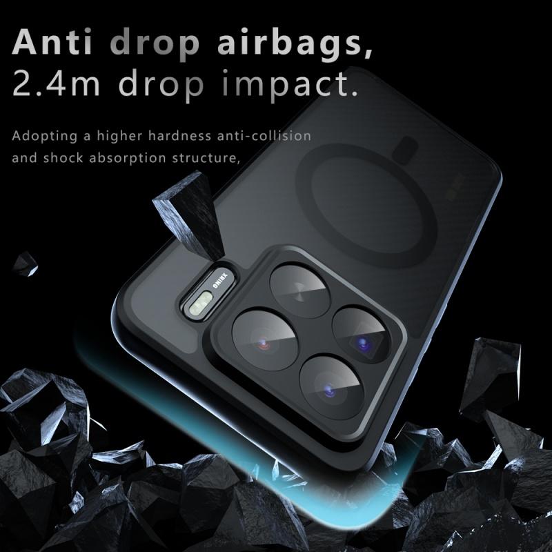 Для Xiaomi 15 15S 14 14T Pro Чехол Матовый Magsafe Ударопрочный Встроенный Угол с воздушной подушкой Не желтеющий материал Мягкая крышка