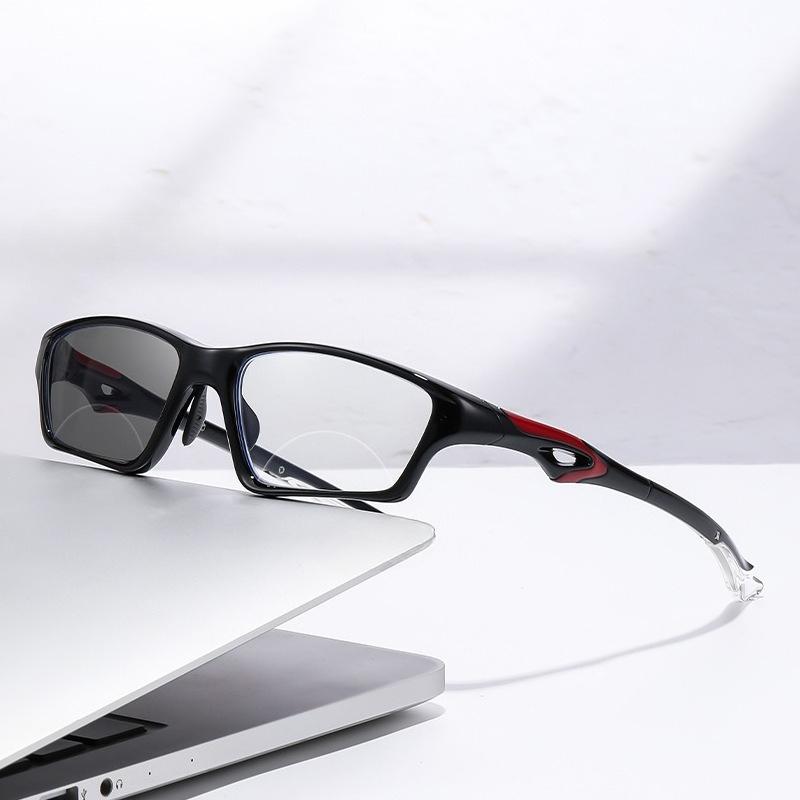 Fashionable Far And Near Dual-Use Photochromic Presbyopia Glasses For Sports Outdoor Sports Cycling Anti Slip Diopter To +4.0