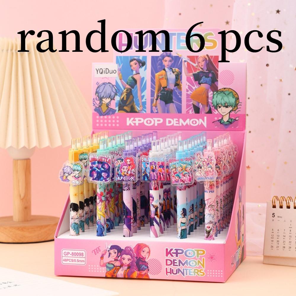 Anime K-pop Demonl Hunter Gel Pen Cute Ballpoint Pen Quick-Drying Smooth Writing Student Office Supplies Stationery Holiday Gift