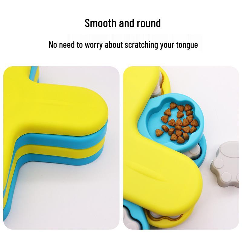 Трансграничная игрушка-пазл для питомцев: Вращающийся диспенсер лакомств для собак и миска-медленное кормление для саморазвлечения и избавления от скуки.