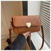 Retro Solid Color Love Hardware Decoration Casual Design Popular Shoulder Messenger Small Square Bag