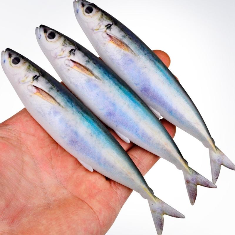3Pcs Floating Soft Mackerel Baits Fishing Lure Dragging Swinging Swimming Baits Soft Artificial Swimbait Fishing Tackles