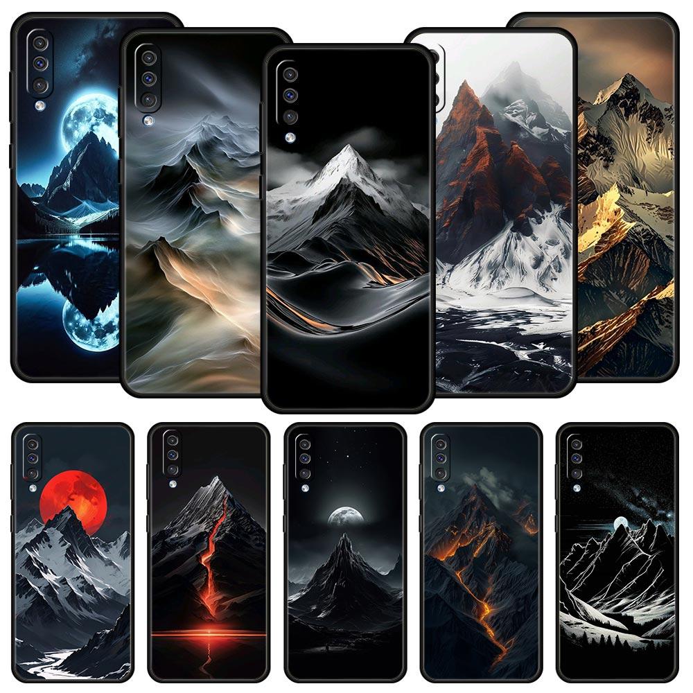 Черный Чехол-Насадка 'Горный Пик' для Samsung Galaxy A56 A36 A26 A16 A34 A24 A42 A22 A20 A12 A40 A30 A10 5G Мягкий ТПУ Чехол-Оболочка