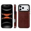 Кожаный чехол-подставка для iPhone 17 Pro Max с держателем для карт и двойной застежкой
