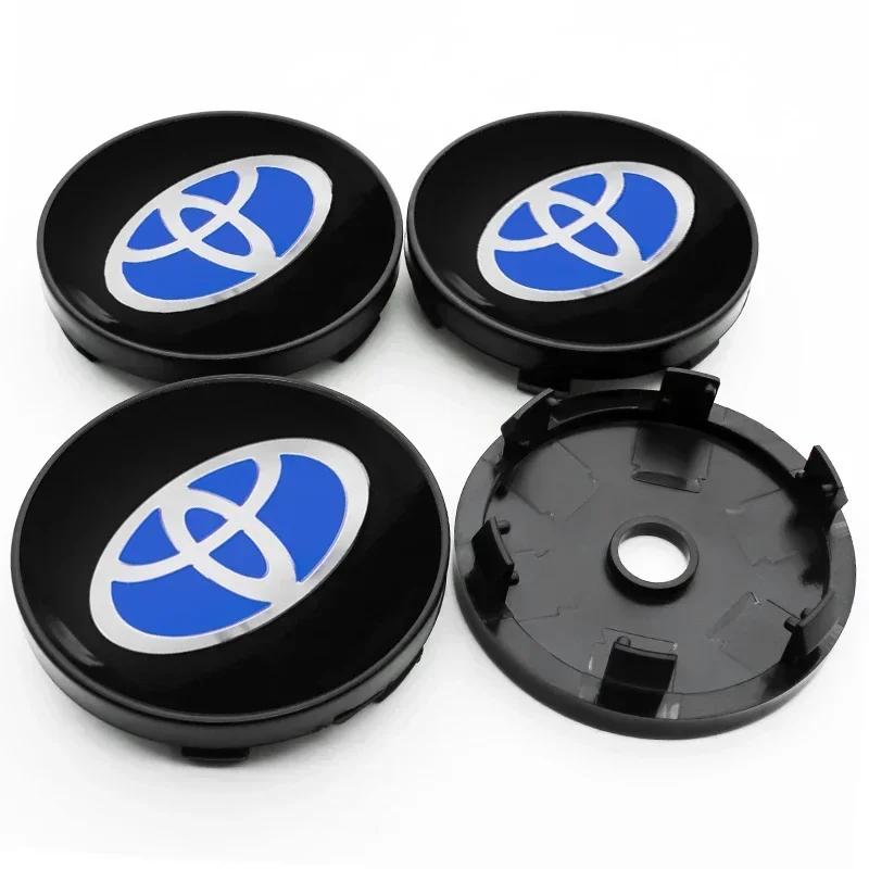 For Toyota XV10 4pcs 60mm Car Styling Wheel Hub Center Caps Rim Cover Badge Emblem For Toyota Corolla Yaris Auris CHR Rav4 Avensis Accessories