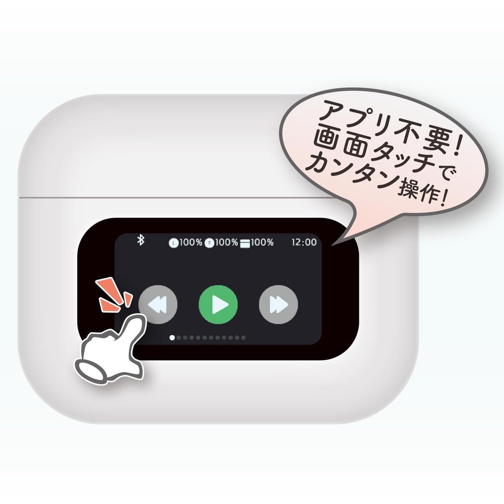 Kashimura [Управление через дисплей] Зарядный кейс с сенсорным экраном Полностью беспроводные наушники Наслаждайтесь музыкой, звонками и находите свои наушники BL-136