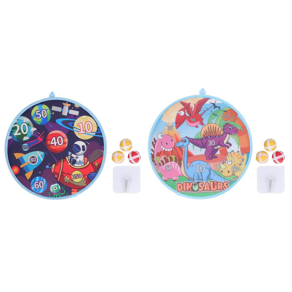 Kids Round Dart Board Game Set with 3 Strong Balls Cartoon Educational Large Dart Board Toys