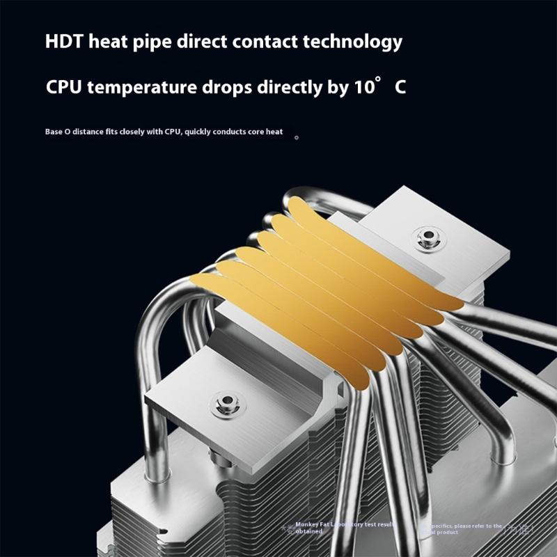 Башенные воздушные кулеры для процессора с медным основанием, управляемые ШИМ, с двумя вентиляторами, высота 145 мм, ARGB-подсветка для сборки ПК