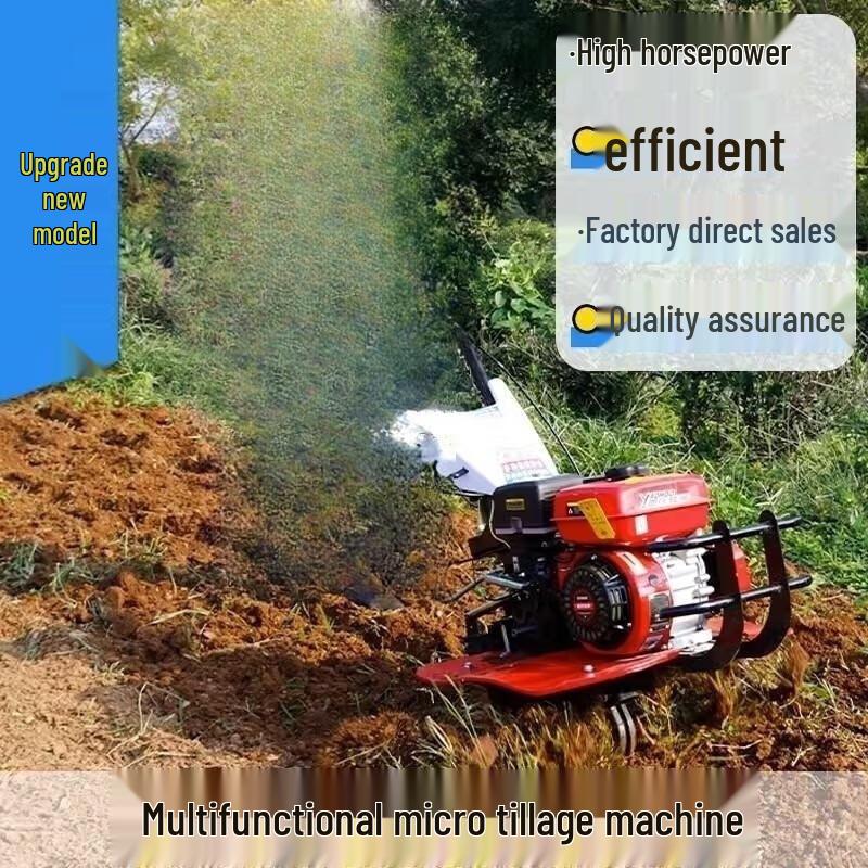 JZDASI Water-cooled Diesel Mini Tiller with Rotary Blade & Plow Kit CN plug (adapter included)