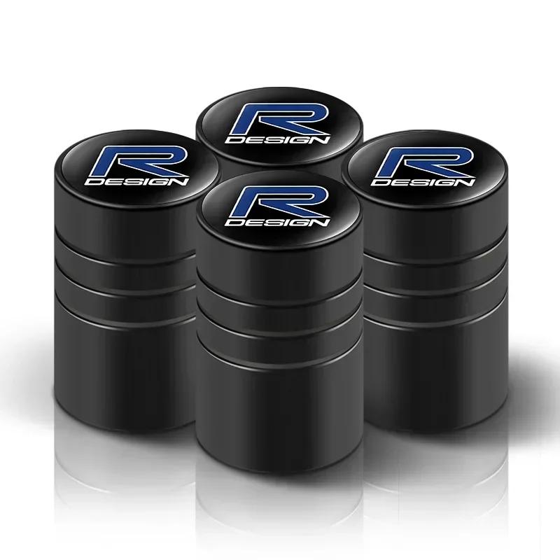 Car Logo Badge Wheel Tire Valve Caps Air Stem Tyre Plug Accessories For Volvo Rdesign XC60 XC40 V60 V40 EX30 XC90 S60 C30 V50