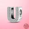 Hot Original 925 Silver Letter CZ Zircon A To Z 26 Letter Charms Beads Fit MULA Charms Bracelet Silver 925 Jewelry