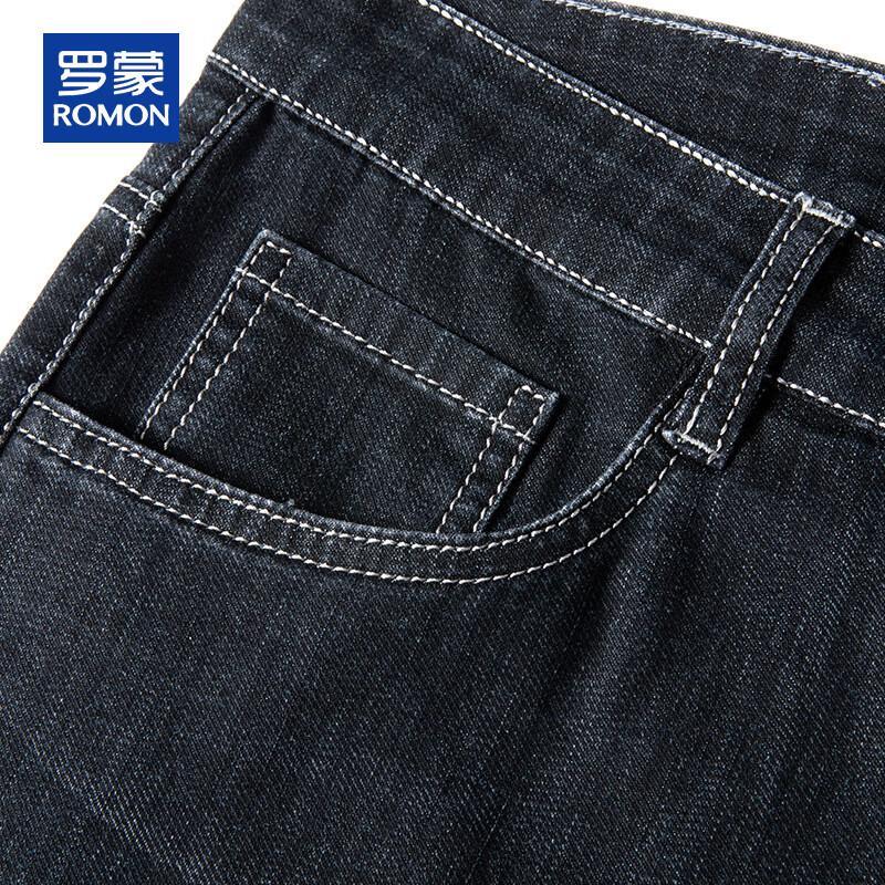 ROMON Мужские летние джинсы свободного прямого кроя