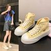 Мода 2025 Мягкие Женские Нишевый Дизайн Массивные Повседневные Кроссовки Высокие парусиновые кеды Студенческие Конвертируемые Двусторонние Носки Обувь для скейтбординга Толстая подошва