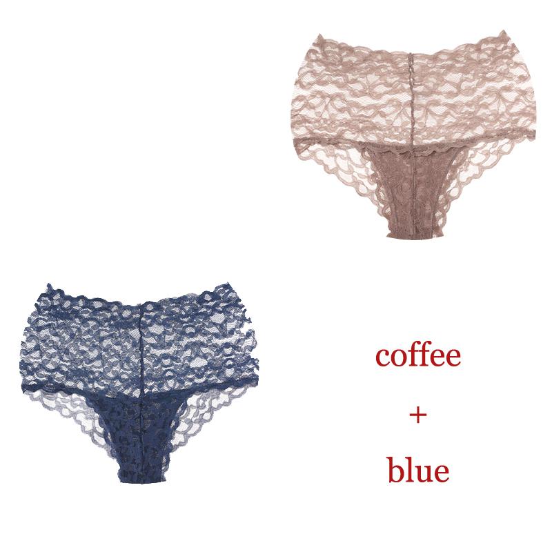 CINOON 2 шт./лот Новые трусики Женское кружевное нижнее белье Сексуальные трусы с высокой посадкой Вышивка Стринги Нижнее белье Однотонное Прозрачное Женское белье