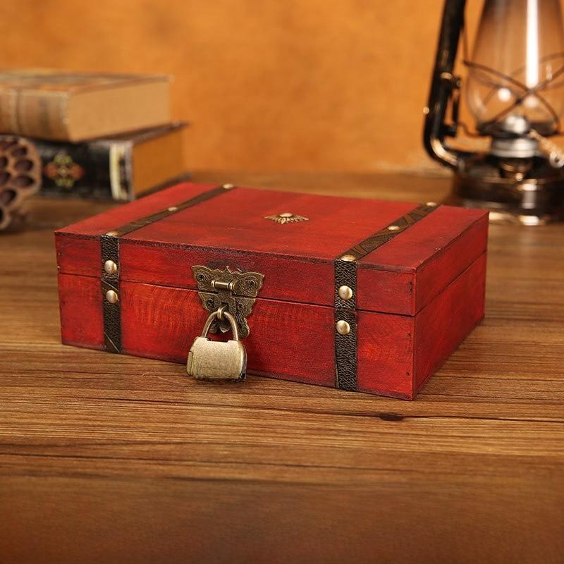 Luxury Wooden Organizer Box With Lock For Desk Storage And Living Room Decor