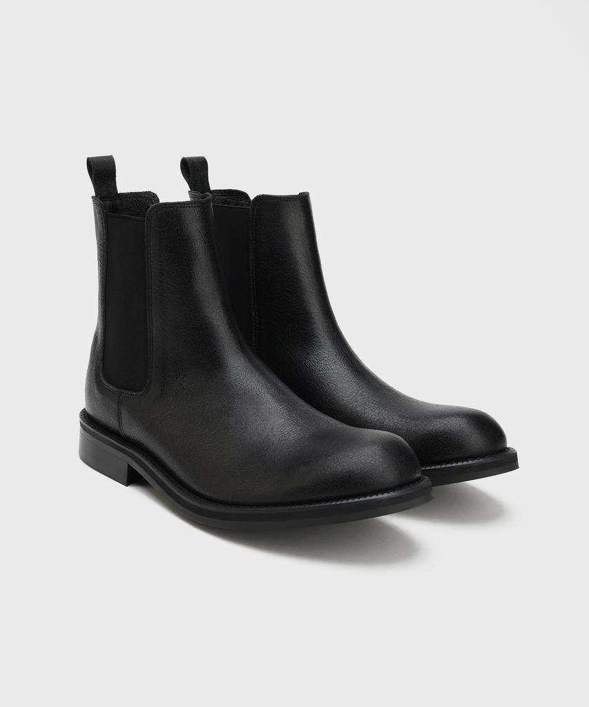Firenze Atelier [Vibram] All Day Round Toe Chelsea Boots 2600 [Crack Black]