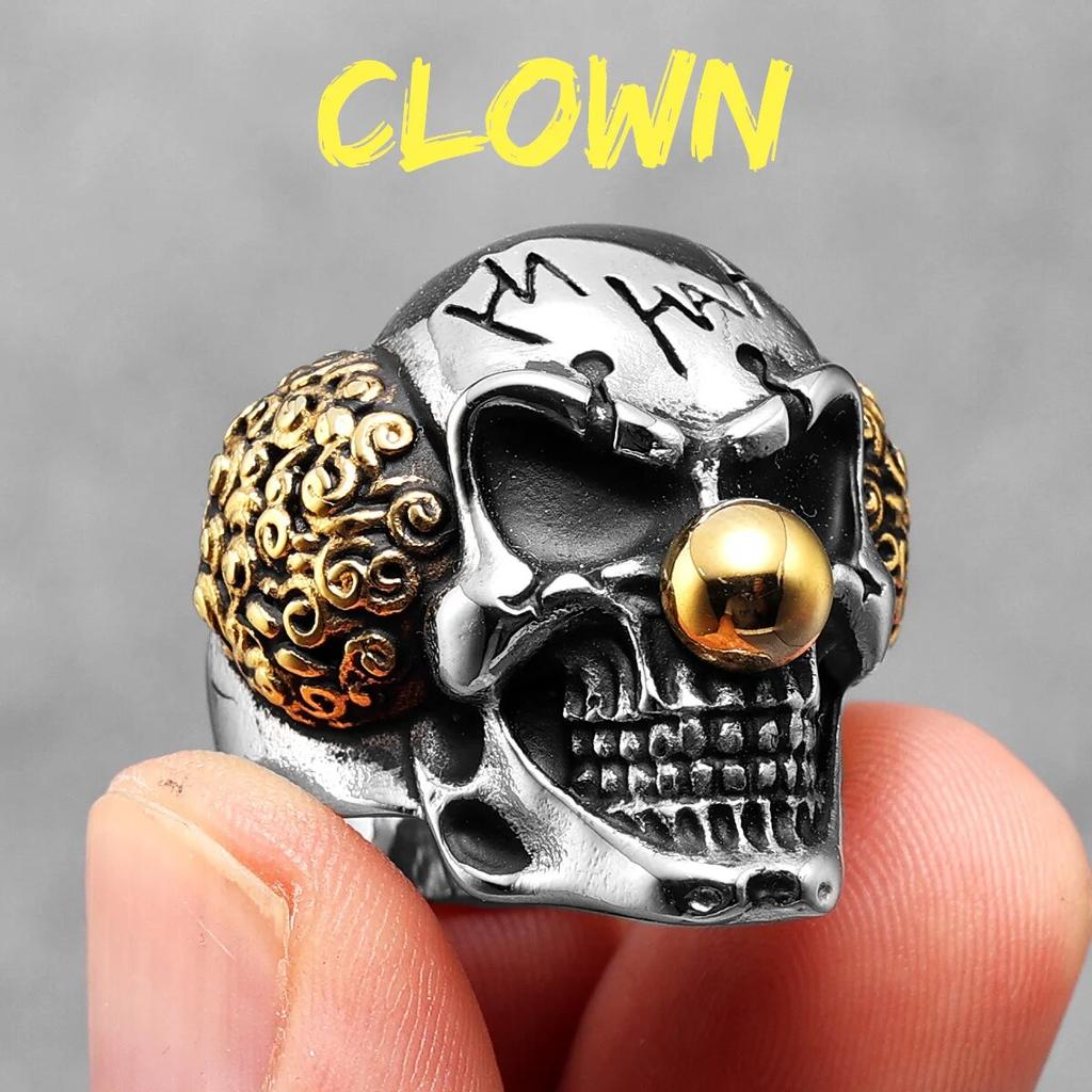 Gothic Punk Skull Stainless Steel Mens Rings Retro Trendy Domineering for Male Boyfriend Biker Jewelry Creativity Gift Wholesale