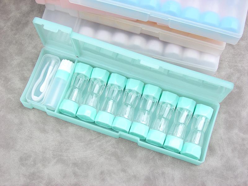 8 пар держатель для контактных линз, дорожный портативный маленький милый прозрачный мешок для очков, контейнер для контактных линз, чехол для хранения