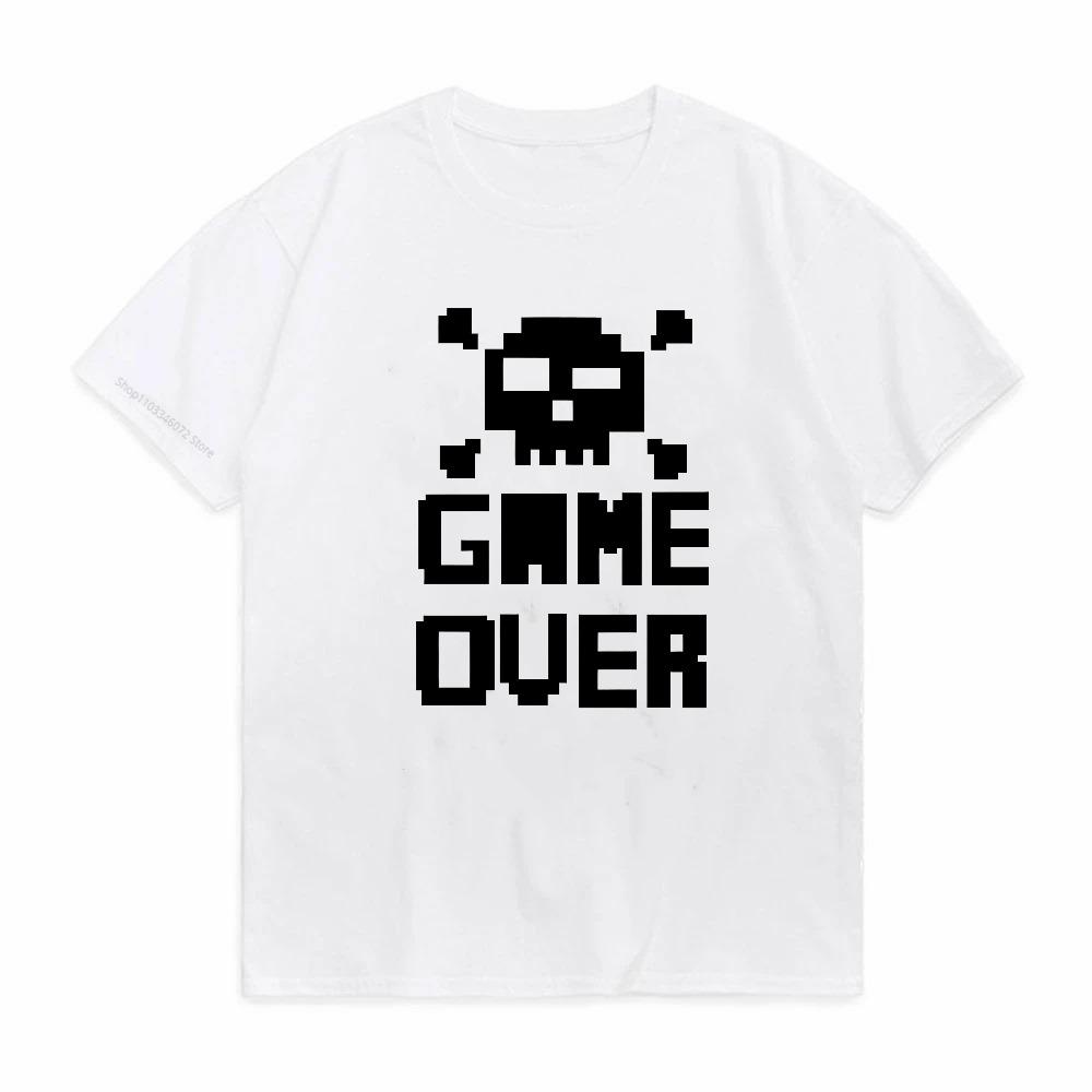 Game Over Жених Невеста Девичник Футболка Смешная Футболка Мужская Одежда Короткий Рукав Camisetas Футболка