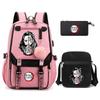 3Pcs/set Demon Slayer Kamado Nezuko Backpacks for Girls Anime School Bag Teenager Student Canvas Laptop Back Pack Women Rucksack
