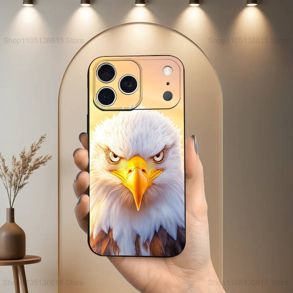Крутой чехол для телефона с изображением орла для iPhone 17,16,15,14,13,12,11 Plus,Pro Max,XS,X,XR,SE,Mini,8,7, Мягкий силиконовый черный чехол
