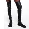 Microfiber Autumn Winter Shoes Thick Low Heels Big Size 45 Size 44 Stovepipe Women Keep Warm Over-the-knee Boots