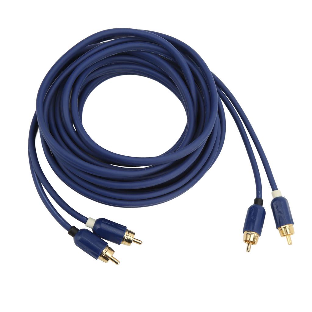 RCA Audio Cable 5 Meters Blue Elastic Pure Copper Durable Automotive Audio Cable Amplifier Tools