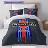 Постельное белье с узором Martini Racing, Комплект с одеялом, Пододеяльник, Наволочка, Домашний подарок на день рождения(1 пододеяльник + 2 наволочки, без наполнителя)