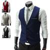 Suit Vest Sleeveless Pockets Simple Solid Color Men Formal Business Vest Workwear