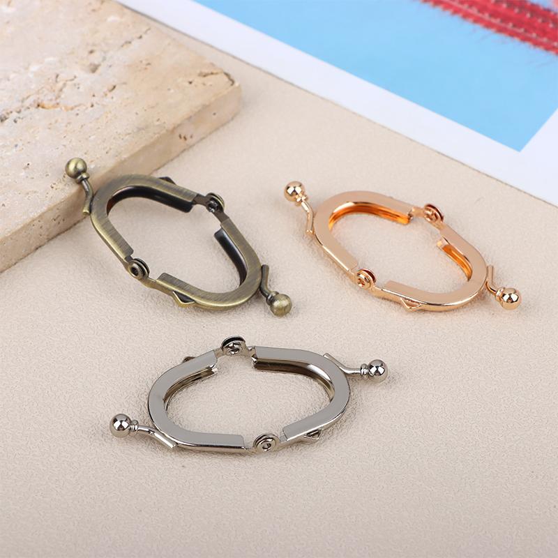 1 шт., 2,5 см * 3,5 см, крошечная круглая застежка с застежкой-замком, рамка для кошелька с внешними петлями, клейкая рамка с замком-поцелуем, аксессуары для изготовления сумок своими руками