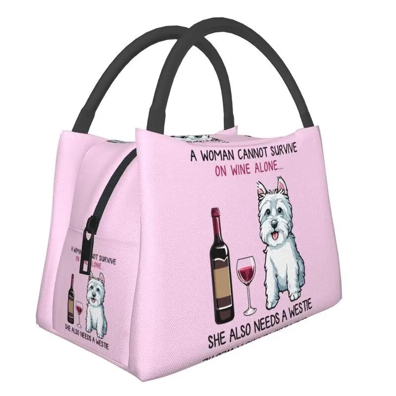 Милые вест-хайленд-уайт-терьеры, изолированные сумки для ланча для женщин, портативный охладитель для щенков Westie, термобокс для ланча на работе и пикнике