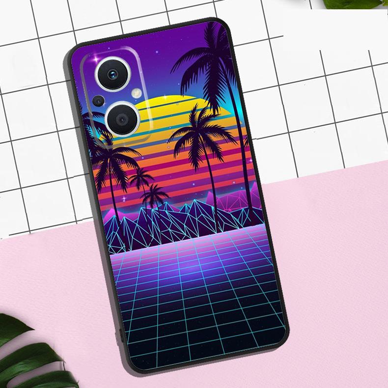 Synthwave Retro 80s Neon Case For OPPO Reno 13F 12F 11F 8T 7 8 10 11 12 13 Pro OPPO Find X8 X6 Pro X3 X5 Lite Cover