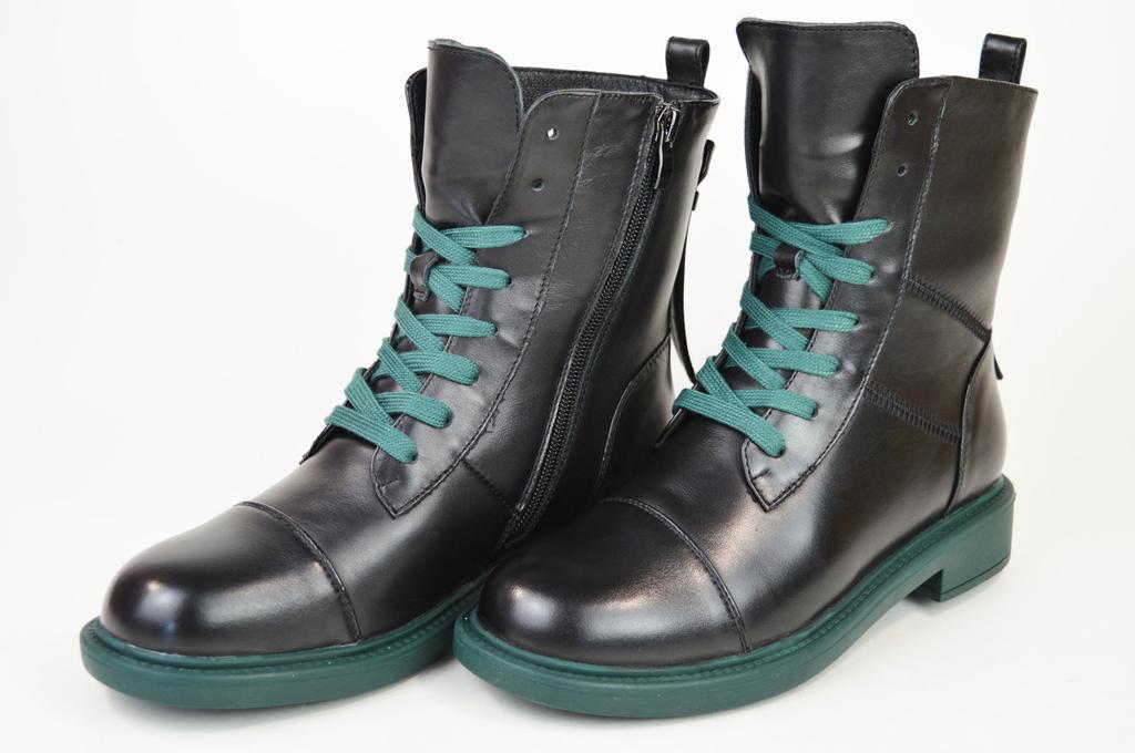 Ботинки Berkonty 89085 36 Черные с зеленым кожа