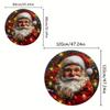 1 шт. Рождественский узор Санты, круглый коврик для дома, нескользящий моющийся ковер из волокна, мягкий удобный коврик для спальни, гостиной